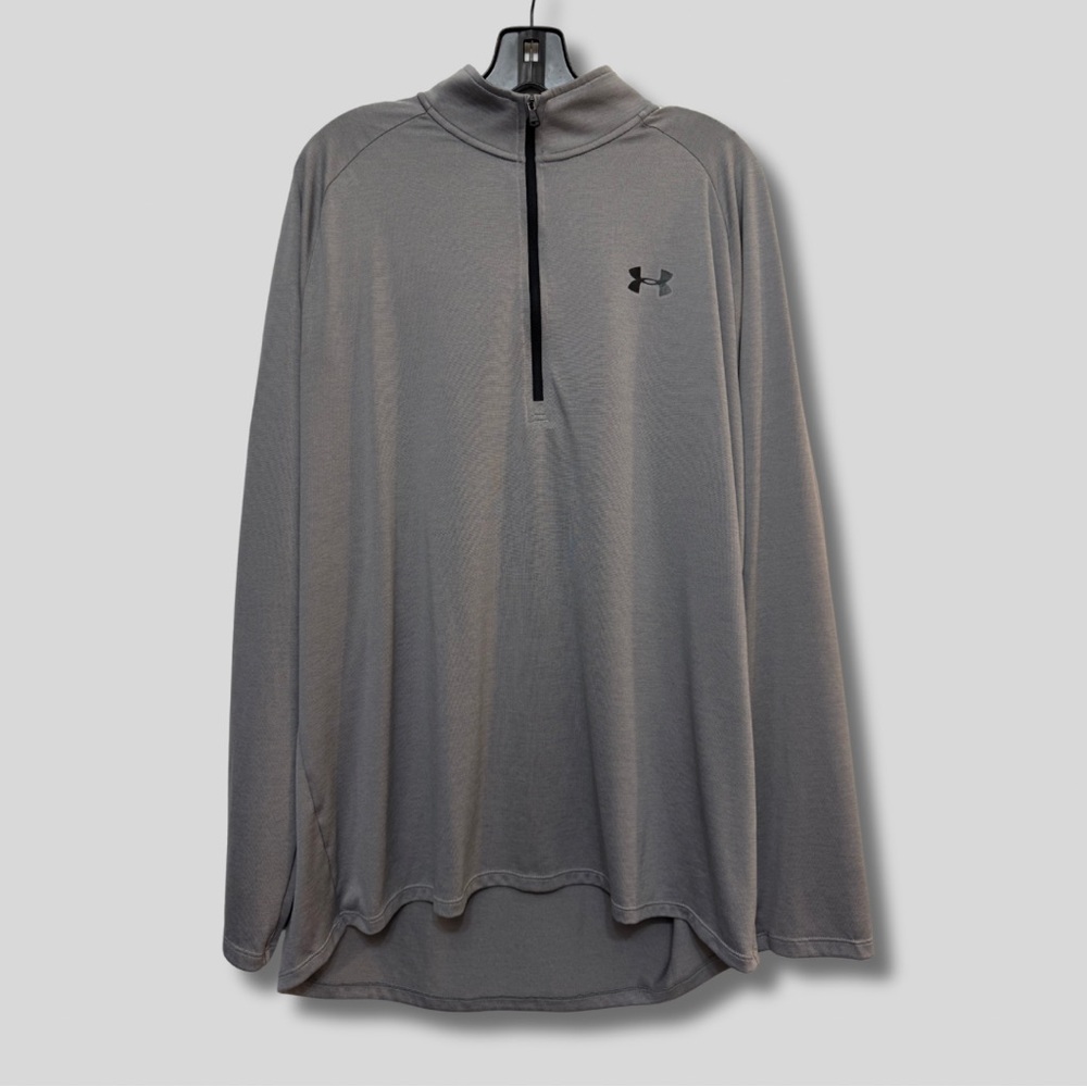 Under Armour Men's Tech Gray Quarter Zip Pullover Loose Fit